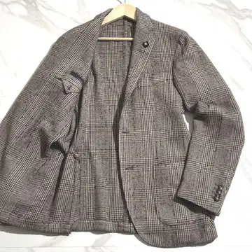 새상품급 LARDINI 테일러드 자켓 글렌체크 사이즈 44 그레이