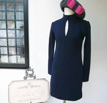 르살롱디 마드모아젤 줄리 네이비 미니 원피스