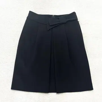 새상품급 FOXEY NEW YORK 리본 턱 스커트 40 블랙