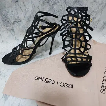 sergio rossi 블랙 스트랩 샌들