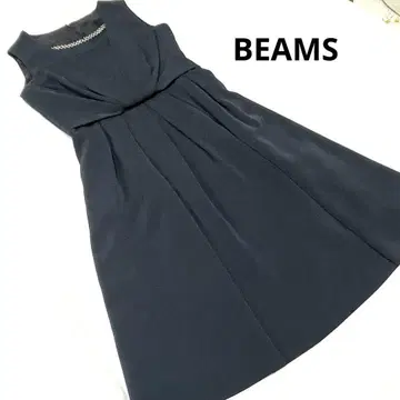 BEAMS 빔즈 슬리브리스 원피스 블랙 포멀 비쥬