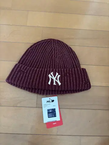 한국 MLB 뉴욕 양키스 니트 모자 버건디
