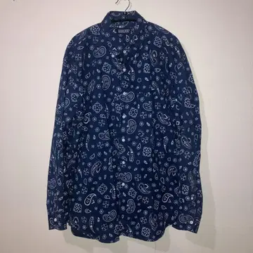 90s Lands' End 페이즐리 무늬 B/D 셔츠