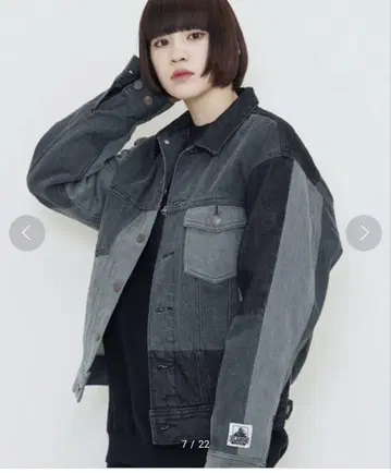 XLARGE 패치워크 데님 자켓 블랙 데님 자켓