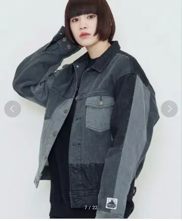 XLARGE 패치워크 데님 자켓 블랙 데님 자켓