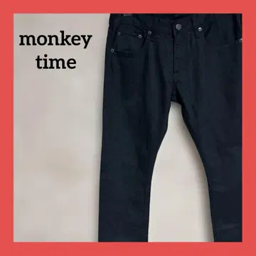 monkey time 블랙 데님 테이퍼드 팬츠 블랙 코튼