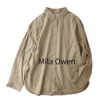 Mila Owen 버튼 다운 옥스 셔츠 베이지 빅 사이즈 M