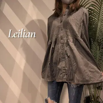 Leilian 은색 택 프론트 턱 개더 페플럼 셔츠 자켓 광택감