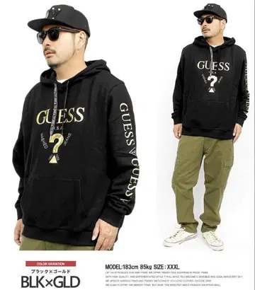 새상품 GUESS 블랙 골드 후드티 S 사이즈