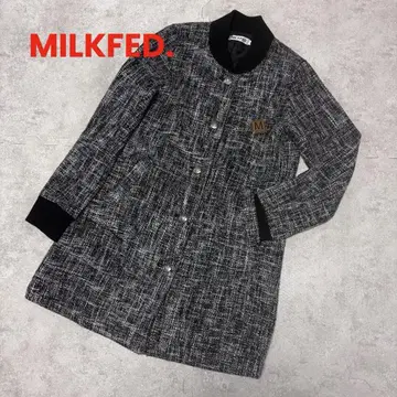 MILKFED. 트위드 롱 자켓 코트 블랙 S 사이즈