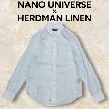 새상품급 HERDMAN LINEN 나노 유니버스 린넨 셔츠 S 페일 블루