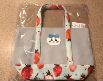 치이카와 (먼작귀) 페이 하치와레 스트로베리 도트 자수 토트백