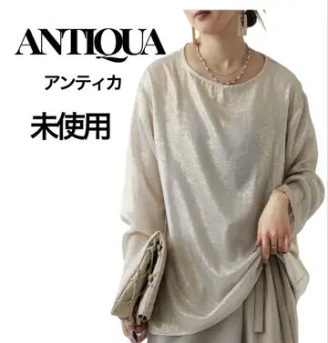ANTIQUEA 가공풍 긴팔 상의 미사용