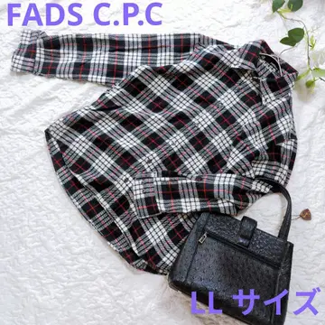 [ FADS C.P.C. ] 체크 무늬 셔츠 LL 사이즈 블랙 외