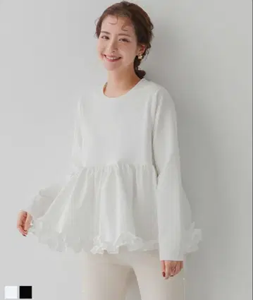 fitmore (핏모어) 밑단 프릴 페플럼 상의