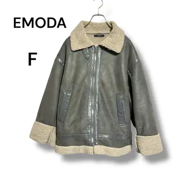 EMODA 페이크 무스탕 보아 자켓 겨울용 아우터 F 사이즈 그레이 계열