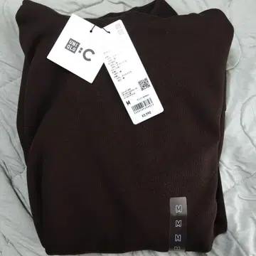 미사용 UNIQLO C 오버 사이즈 맨투맨 풀 후드티 다크 브라운