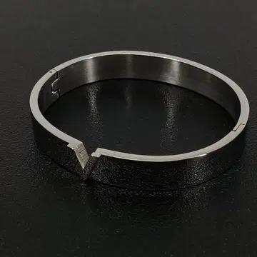 실버 은 V 로마자 팔찌 오픈 뱅글