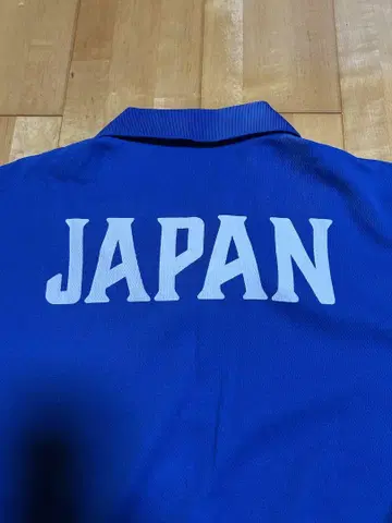 파란색 피케 셔츠 일본 국기 JAPAN