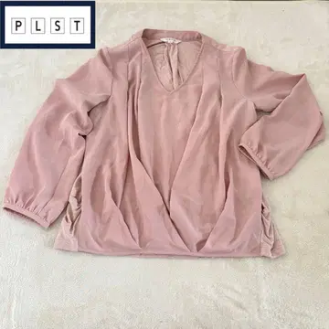 플라스테 긴팔 셔츠 소매 밴딩 핑크 계열 사이즈 S