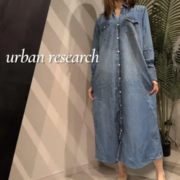 ROSSOxLee WORK DRESS 데님 셔츠 원피스 밴드 카라
