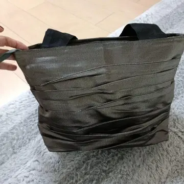 다다미 테두리 토트백 실버 라메