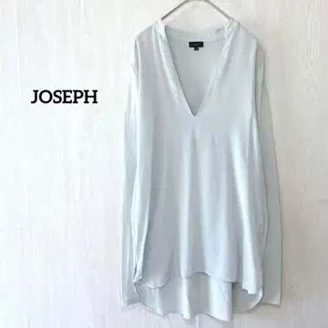 JOSEPH 긴팔 셔츠 블라우스 튜닉 라이트 블루 그레이 V넥