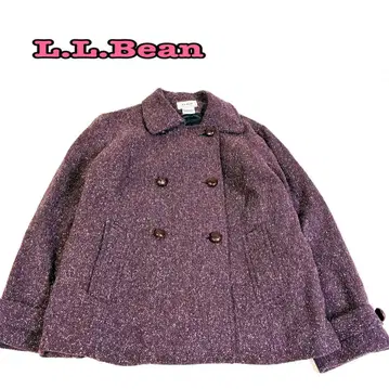 L.L.Bean 실크 혼방 울 혼방 피코트 P코트 우드 단추