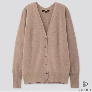 UNIQLO 3D 캐시미어 V넥 코쿤 가디건 XXL 최근 베이지