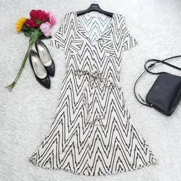 G6344*라루트라모다 A라인 올 패턴 롱 원피스 베이지 40