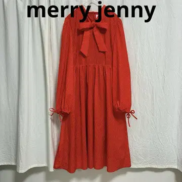 merry jenny 메리제니 도트 원피스 레드 빨간색 보타이