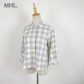 MHL. 린넨 블렌드 체크 블라우스 마가렛호웰