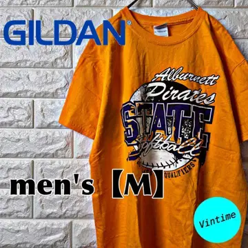 AH202 [GILDAN] 프린트 T셔츠 [남성용 M] 머스타드
