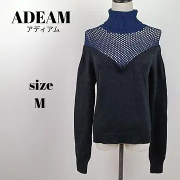[ a1520 ] ADEAM 긴팔 하이넥 울 니트 시스루 편직 M