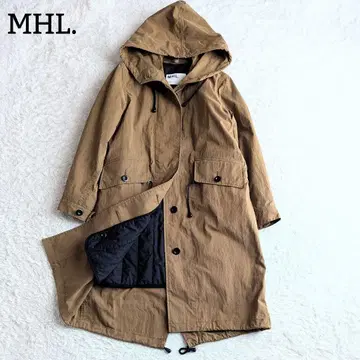 MHL. 충전솜 라이너 후드 부착 2way 모즈 코트 아우터 브라운 S
