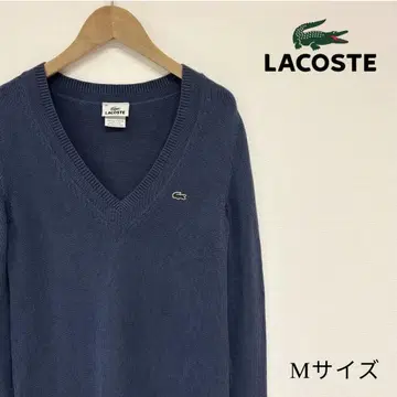 LACOSTE 라코스테 프렌치 라코스테 더스티 블루 V넥 니트 M 36