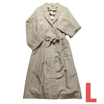 이탈리아제 퍼 라이너 트렌치코트 베이지