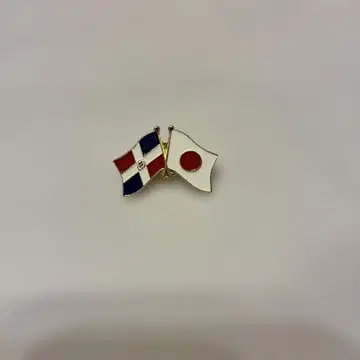 오사카 간사이 만박 도미니카 공화국 일본 국기 핀 배지