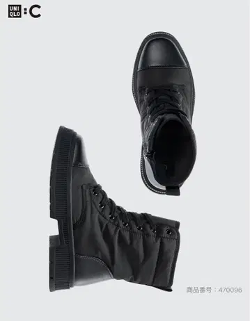 UNIQLO C 패디드 레이스업 부츠 블랙 24.5cm 새상품급