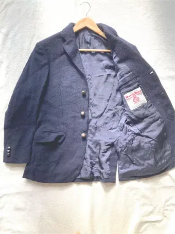 MESSENGER x 해리스 트위드 호두 버튼 자켓 네이비 46 새상품급