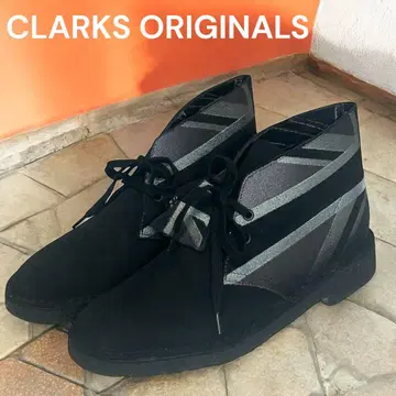 컨디션 최상 레어 클락스 데저트 부츠 유니언 잭 25 블랙