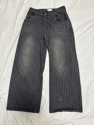 BADWAY Grunge stripe denim 스트라이프 데님 와이드