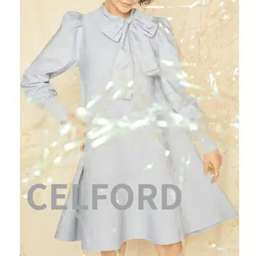 CELFORD 셀포드 퍼프 슬리브 원피스 백리본 플레어