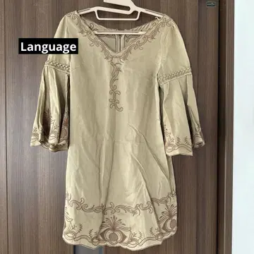 Language 자수 원피스 튜닉 얼룩 있음