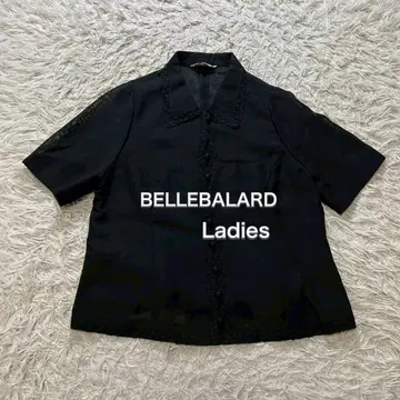 BELLEBALARD 반팔 시어 레이스 버튼 셔츠 여성용 XL 블랙