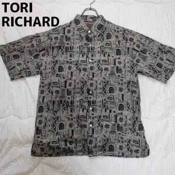 TORI RICHARD 올 패턴 프린트 아로하 셔츠 아프리칸 프린트 반팔