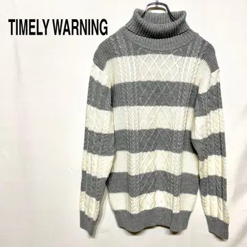 TIMELY WARNING 긴팔 니트 스웨터 터틀넥 뜨개질