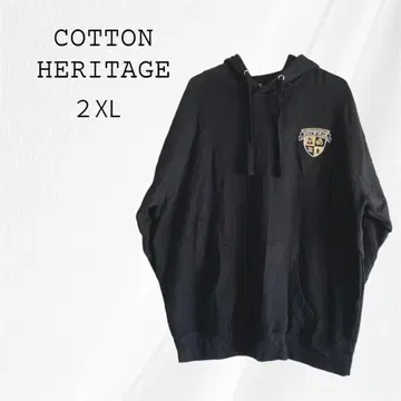 코튼 헤리티지 후드티 빅 사이즈 2XL 속기모 트레이닝복 블랙