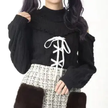 Ank Rouge 프론트 스핀들 레이어드 니트