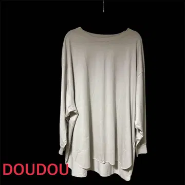 DOUDOU 오버 사이즈 긴팔 T셔츠 베이지색! 새상품, 미사용품